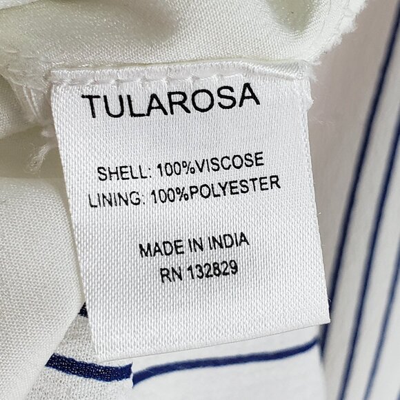 Tularosa Oliver Striped Skirt Sz S White Blue Red Knee Length Button Down Lined - Picture 6 of 11